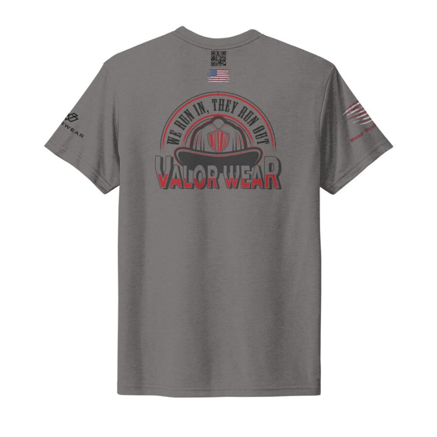 We Run In, They Run Out – Men’s Firefighter Triblend Tee by ValorWear