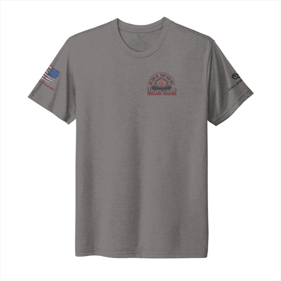 We Run In, They Run Out – Men’s Firefighter Triblend Tee by ValorWear