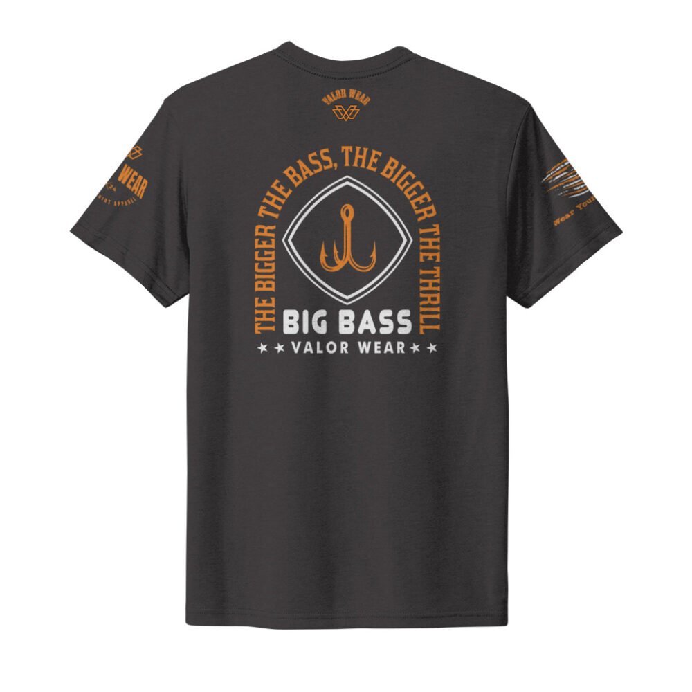 Bigger Bass, Bigger Thrill, Orange (Dark) – ValorWear Triblend T-Shirt - Image 7