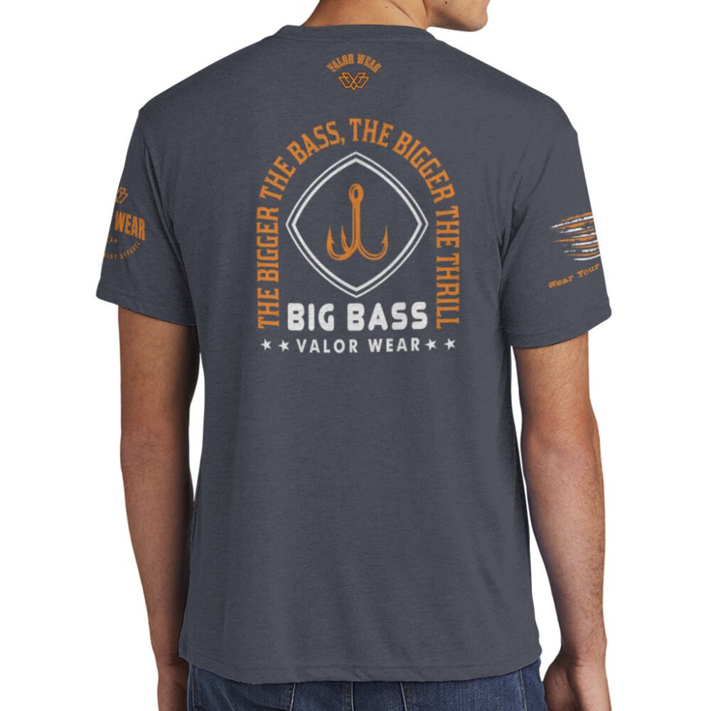 Bigger Bass, Bigger Thrill, Orange (Dark) – ValorWear Triblend T-Shirt - Image 5