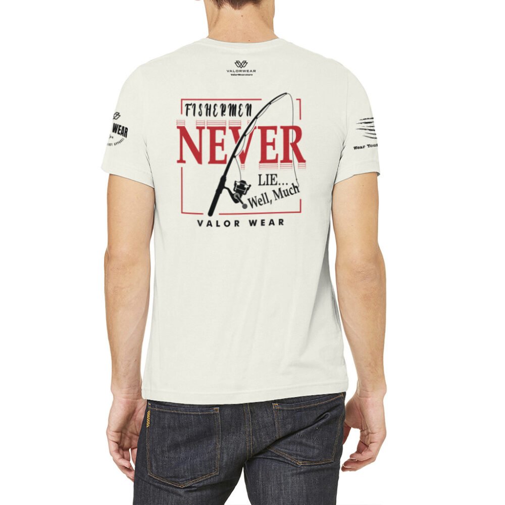 Fishermen Never Lie (Light) – USA-Made Unisex Jersey Tee - Image 9