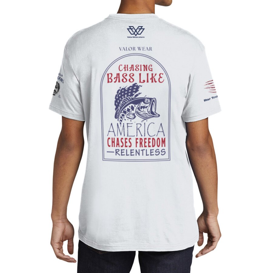 Chasing Bass Like Freedom, Relentless (Light) – Men’s Cotton Short Sleeve Crew