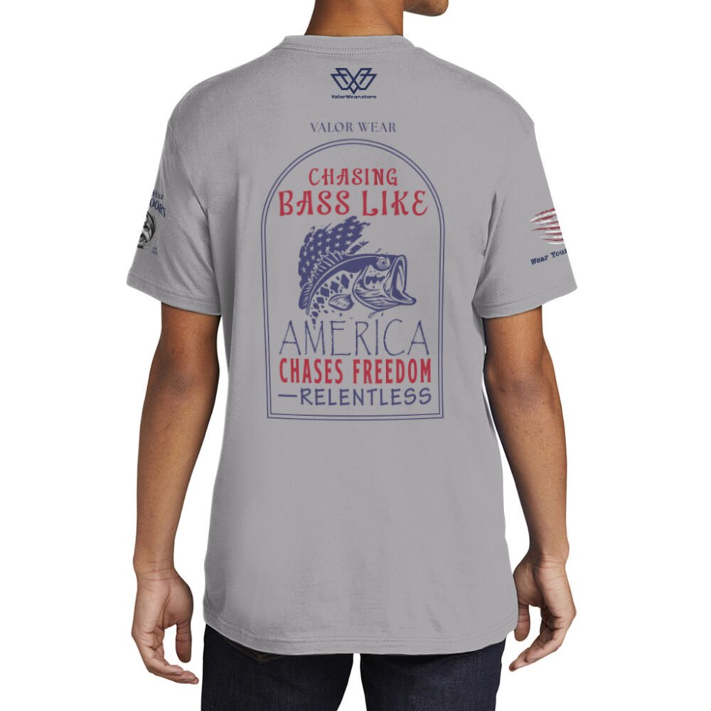 Chasing Bass Like Freedom, Relentless (Light) – Men's Cotton Short Sleeve Crew