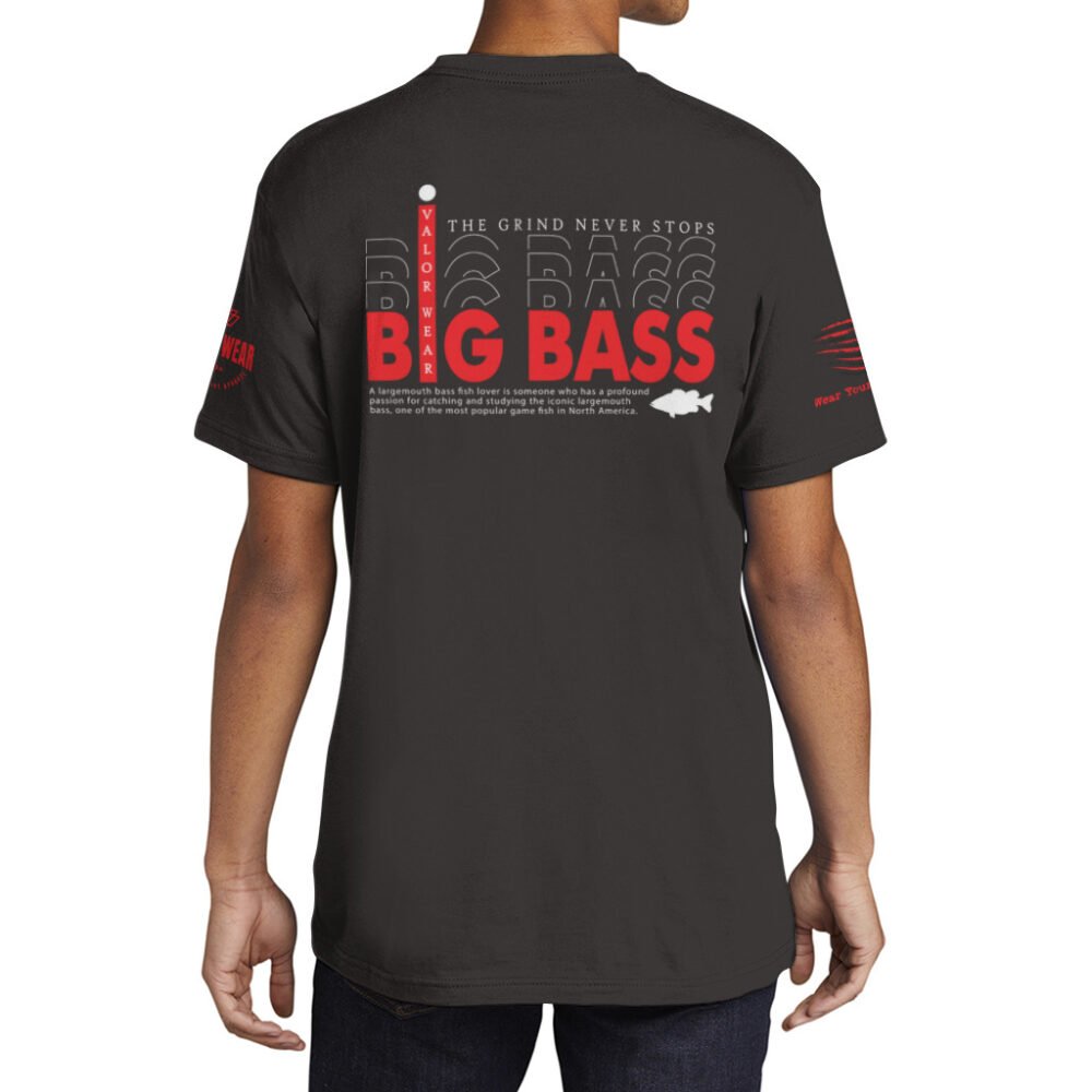 Big Bass Grind (Dark) – Men's Cotton Short Sleeve Crew