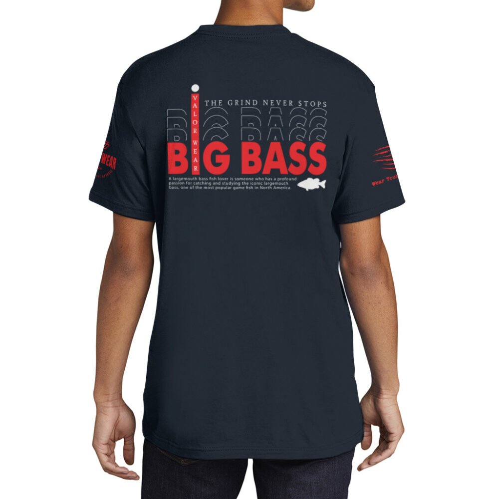 Big Bass Grind (Dark) – Men's Cotton Short Sleeve Crew - Image 5