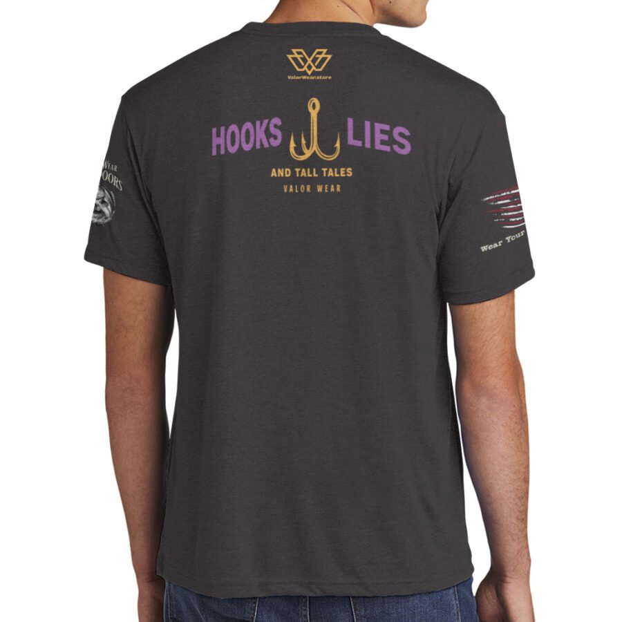 Hooks, Lies, & Tall Tales (Dark) – Men’s Triblend T-Shirt