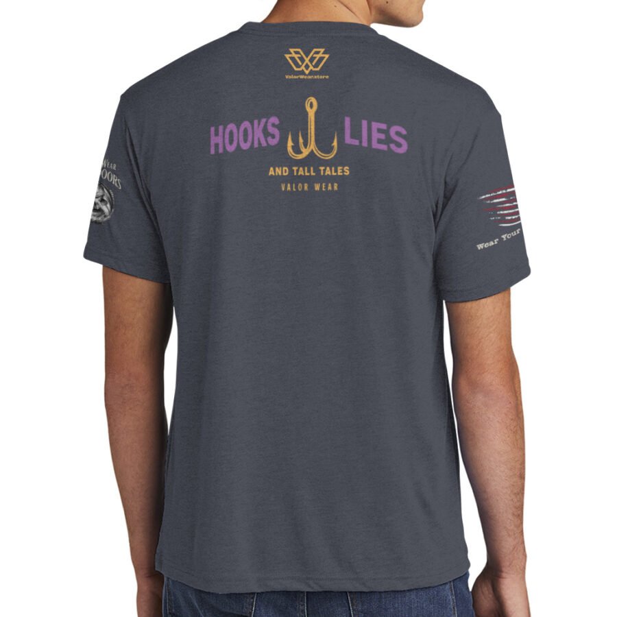 Hooks, Lies, & Tall Tales (Dark) – Men’s Triblend T-Shirt