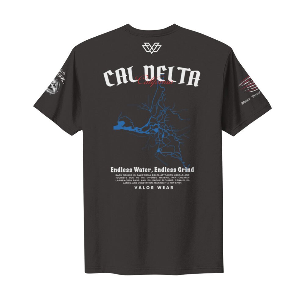 Cal Delta, Endless Water (Dark) – Men's Cotton Short Sleeve Crew - Image 8