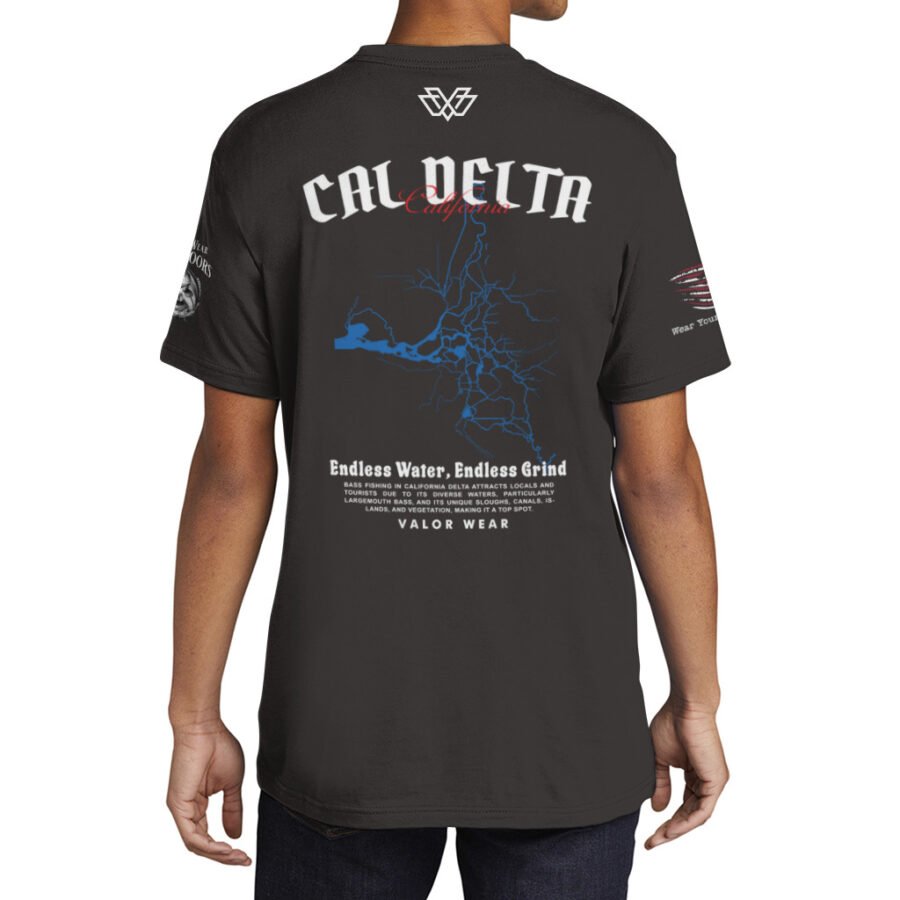 Cal Delta, Endless Water (Dark) – Men’s Cotton Short Sleeve Crew