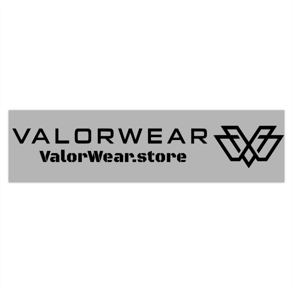 ValorWear Bumper Sticker – Logo Right Design (Black on Gray) - Image 7