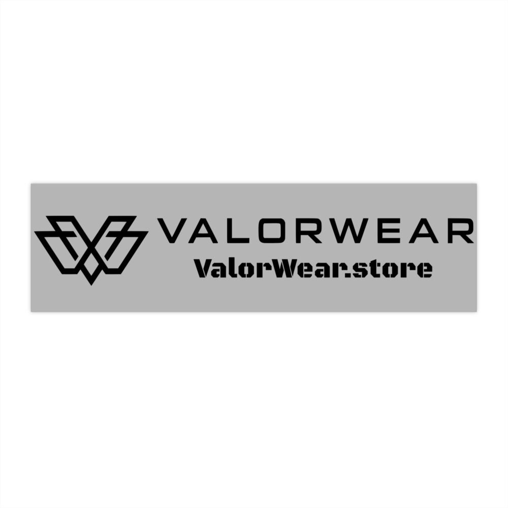 ValorWear Bumper Sticker – Logo Right of Name (Black on Gray) - Image 4