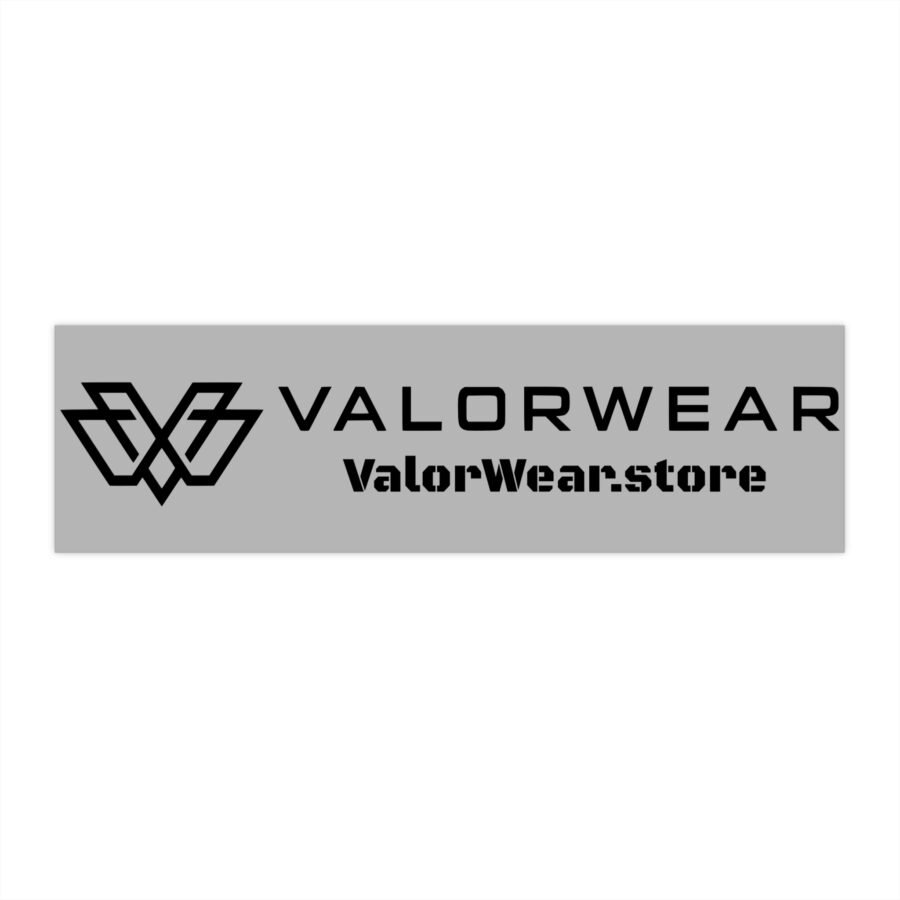 ValorWear Bumper Sticker – Logo Right of Name (Black on Gray)