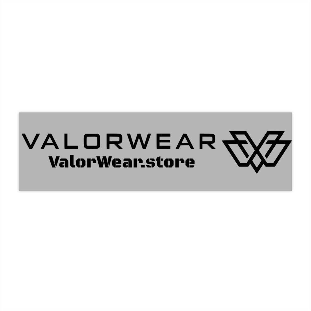 ValorWear Bumper Sticker – Logo Right Design (Black on Gray) - Image 4