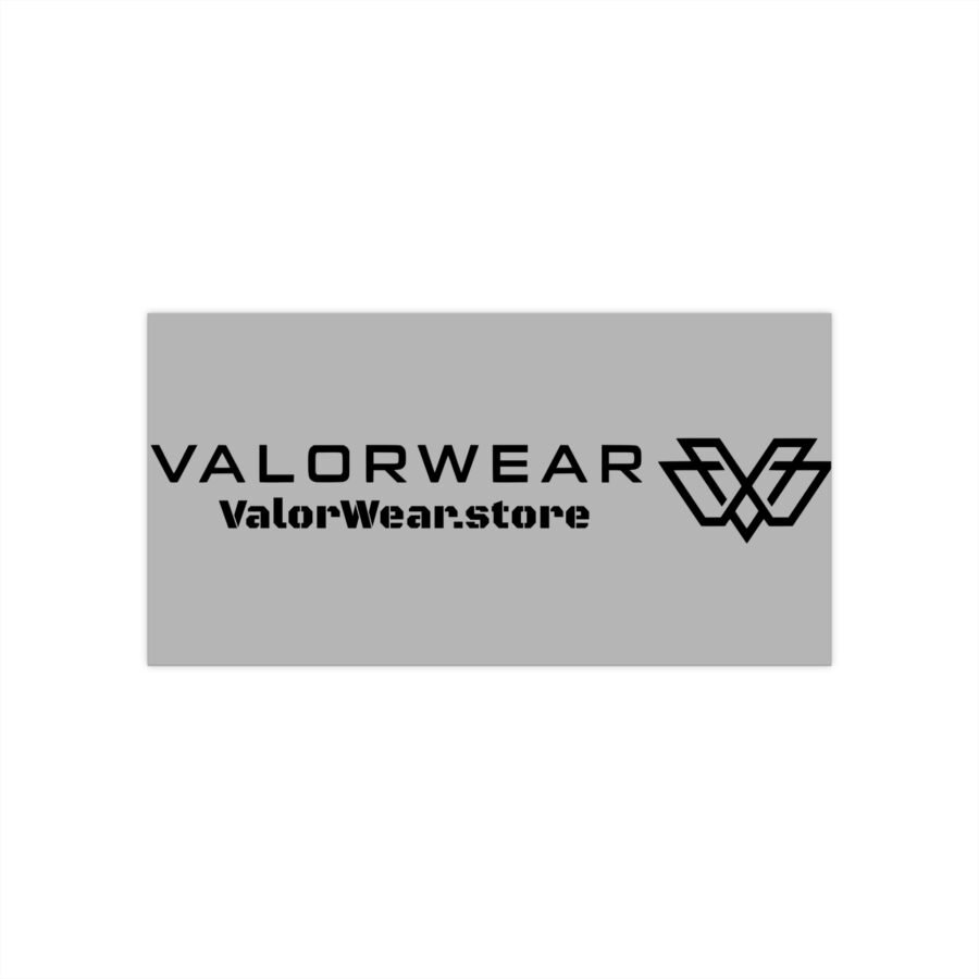 ValorWear Bumper Sticker – Logo Right Design (Black on Gray)