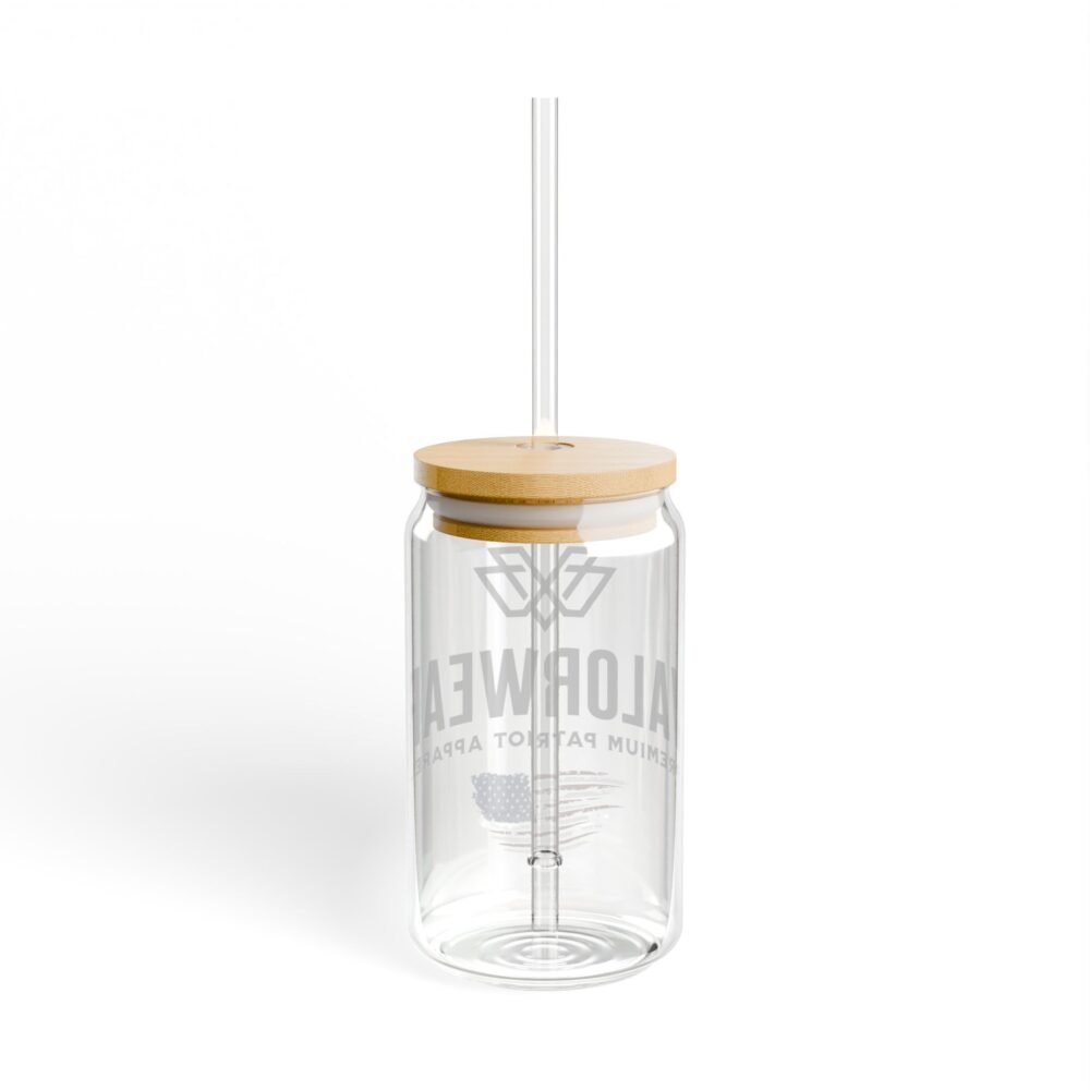 ValorWear Sipper Glass | 16oz Reusable Glass with Bamboo Lid & Tritan Straw - Image 8