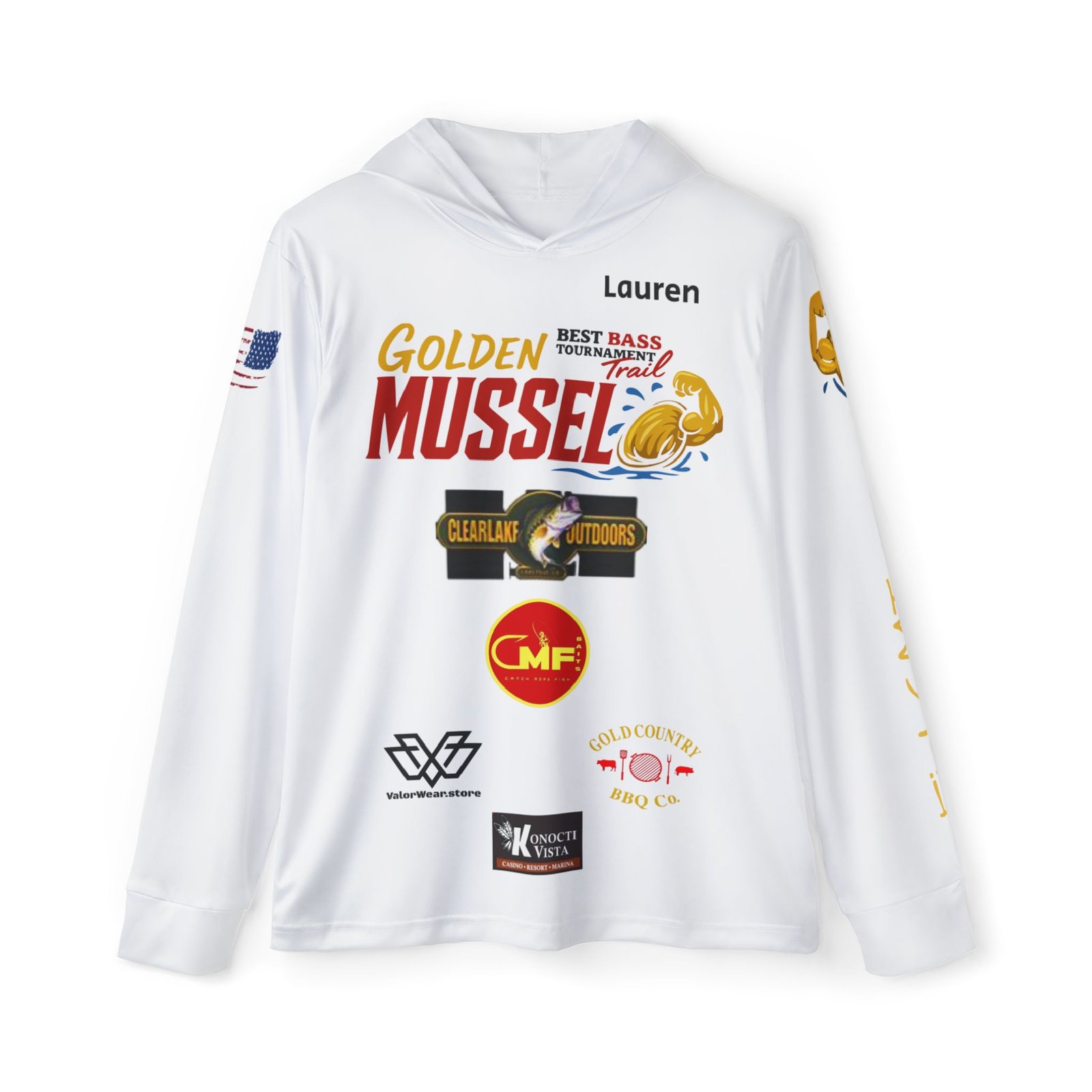 Golden Mussel Division SPF 50 Staff Performance Hoodie β Lauren Mazzei - Image 2