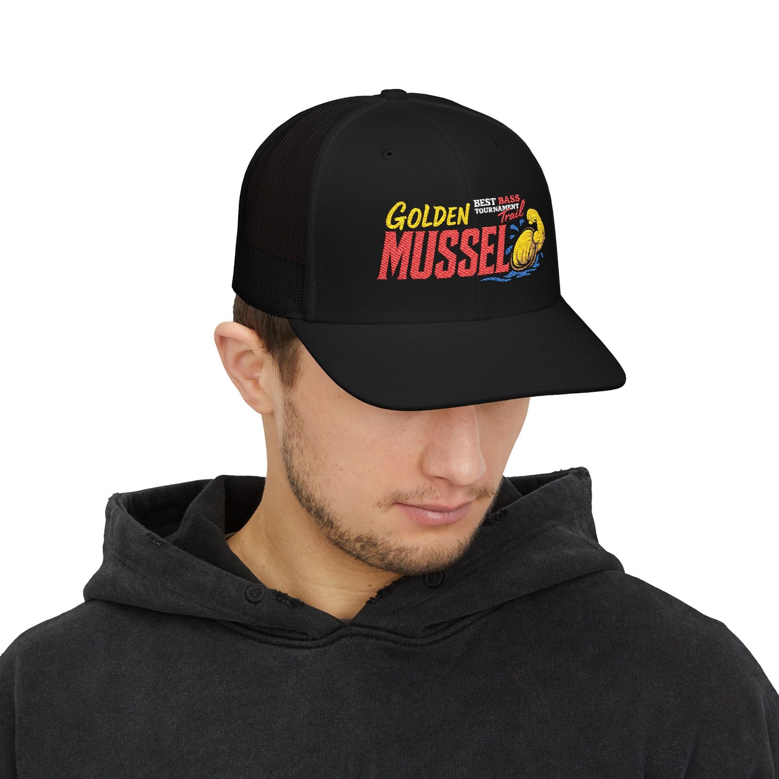 Golden Mussel / BBT Embroidered Hat β Retro Fishing Snapback