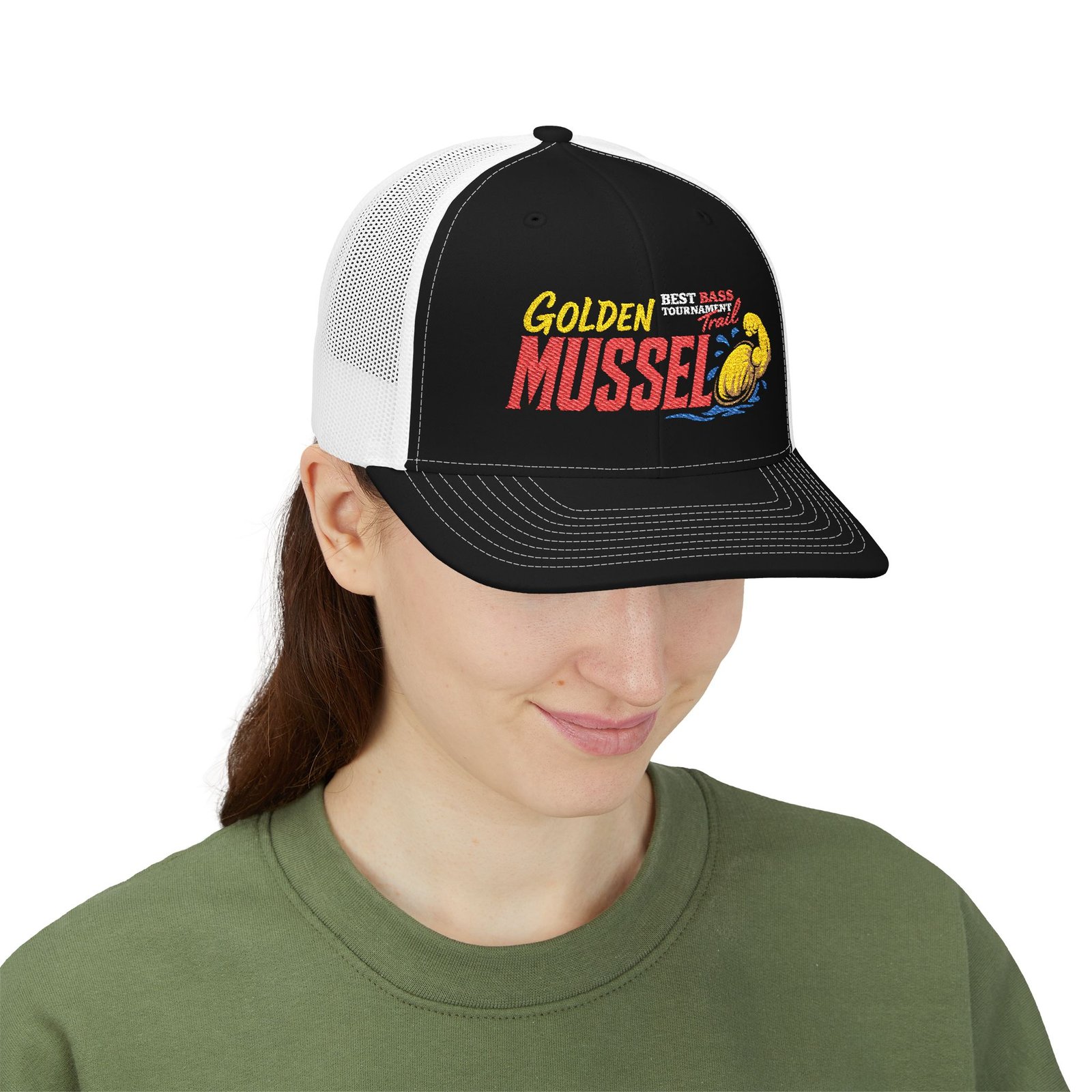 Golden Mussel / BBT Embroidered Hat β Retro Fishing Snapback - Image 5