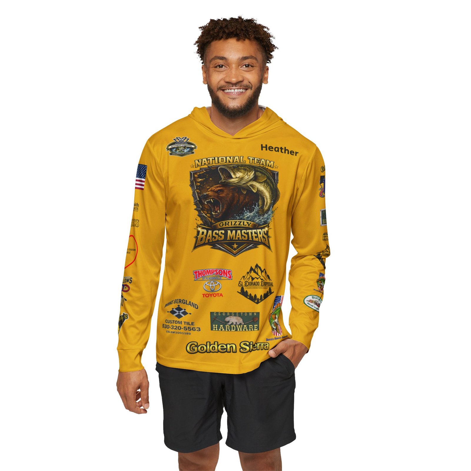 NATIONAL TEAM β Grizzly Bassmasters Performance Fishing Hoodie | SPF 50 Tournament Jersey | Heather Neumann - Image 3