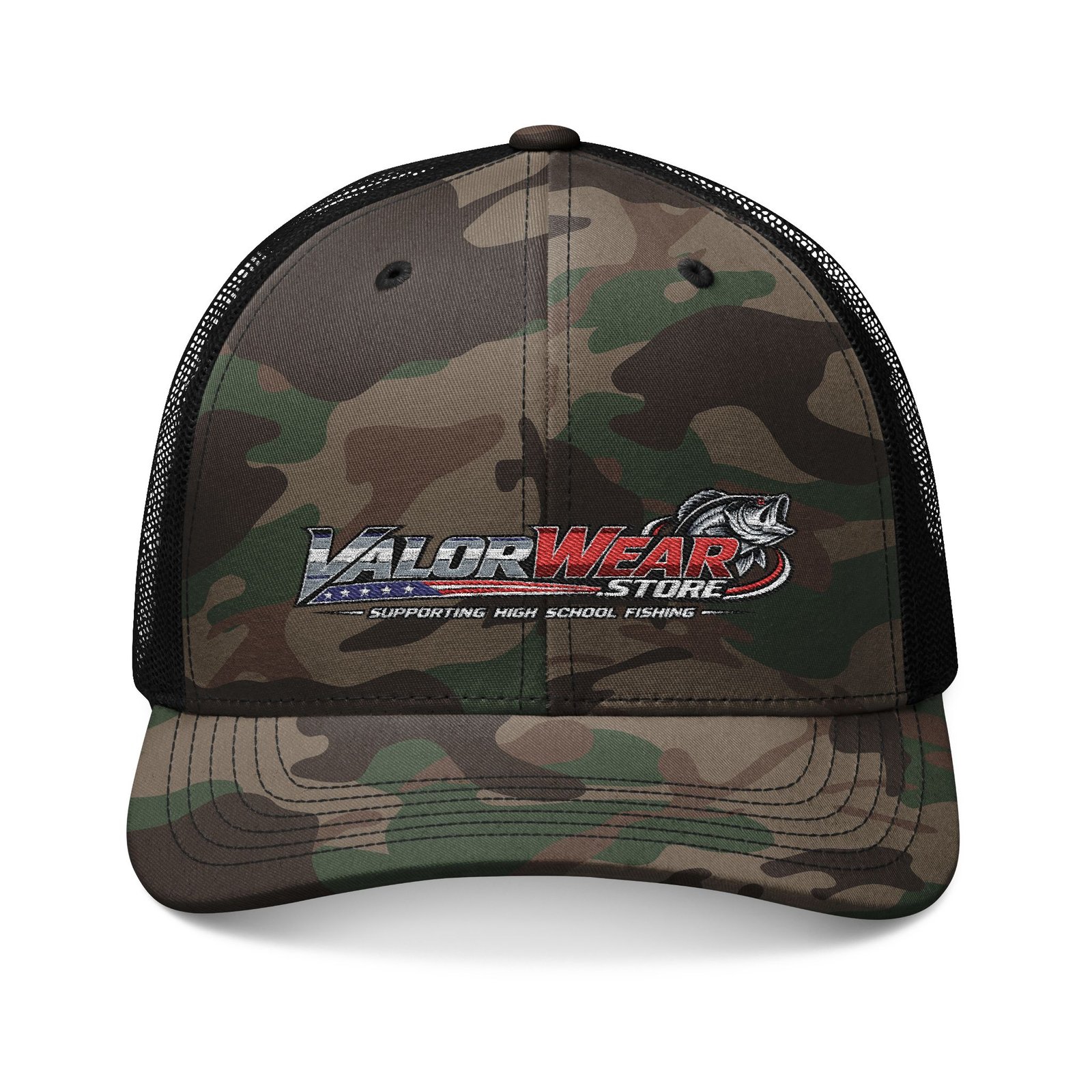 ValorWear Outdoors – Supporting High School Fishing Camo Trucker Hat